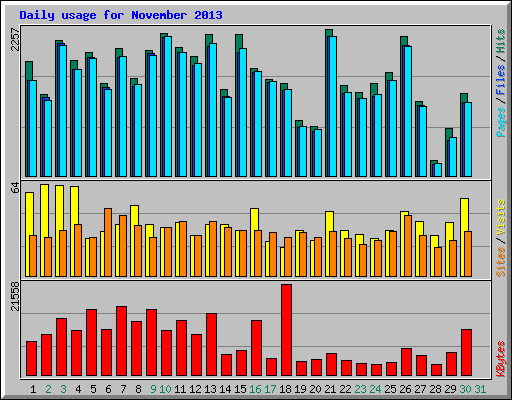 Daily usage for November 2013