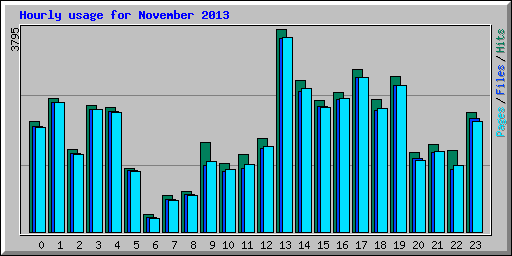Hourly usage for November 2013