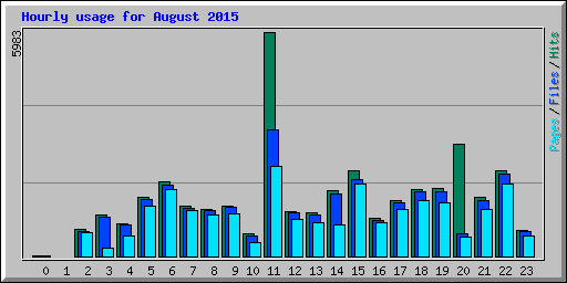 Hourly usage for August 2015