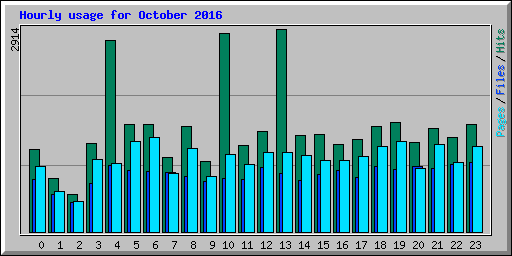 Hourly usage for October 2016