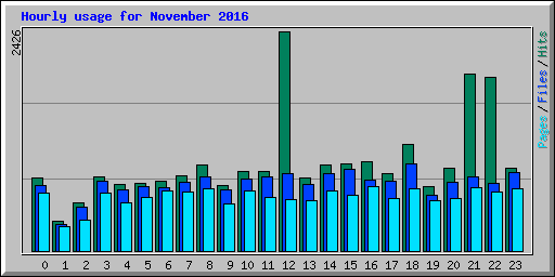 Hourly usage for November 2016
