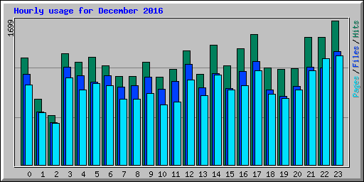 Hourly usage for December 2016