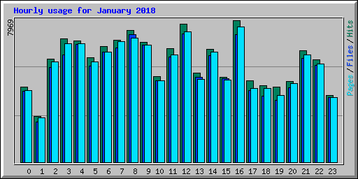 Hourly usage for January 2018